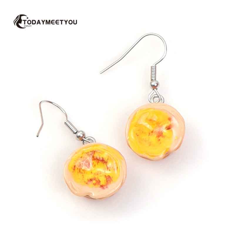 Cake Earrings For Women Resin Drop Custom Made Cute Girls Eardrop Funny Bread Baguette Pie Cookies Gift Handmade Food Bronics