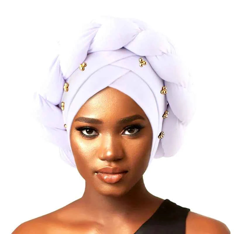 Women's Braid Turban Caps Muslim Headwear Headscarf Bonnet Female Head Wraps African Indian Hat Turbante Mujer Hair Accessories