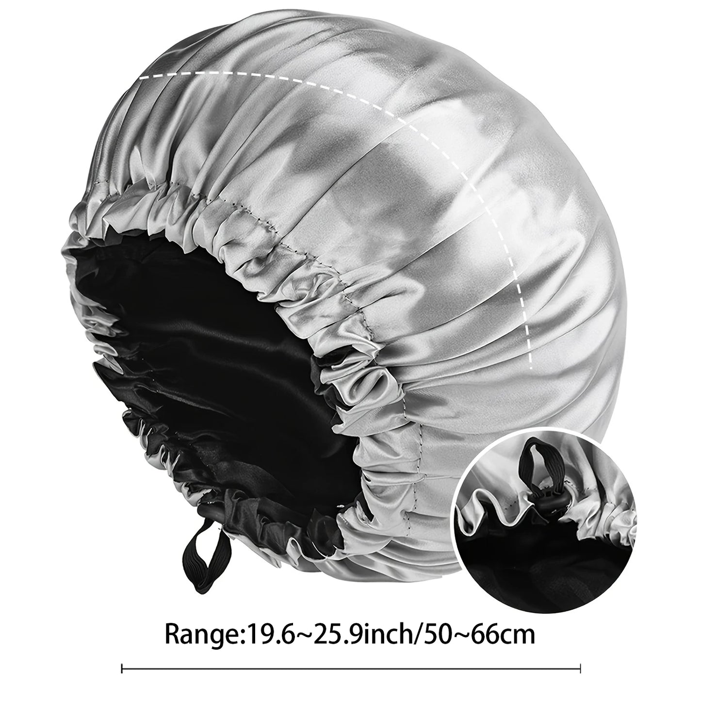 Women's Fashion Bonnet Soft Silk Smooth Double Layered Button Adjustable Hair Hat for Daily Home Comfortable Sleep Hat