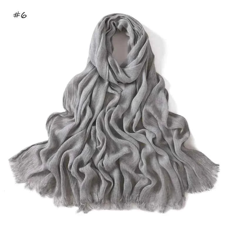 Plain Turbans Tie Dyed Rayon Hijab Scarf Thin Ramadan Ombre Wrap Elastic Shawls High Quality Foulards Muslim Head Snood 180*70Cm