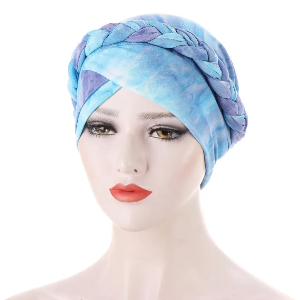 Women Lady Beads Muslim Braid Head Turban Wrap Cover Cancer Chemo Islamic Arab Cap Hat Hair Loss Bonnet Beanies Fashion - NamafadStore