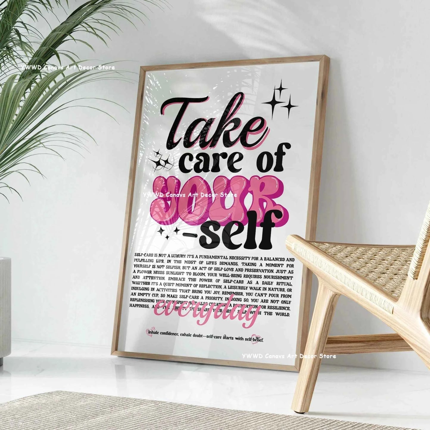 Yes, Girls, You Can Be Sure That Canvas Posters Take Care Groovy Typography Pink Aesthetics Wall Art Printing Modern Home Decor