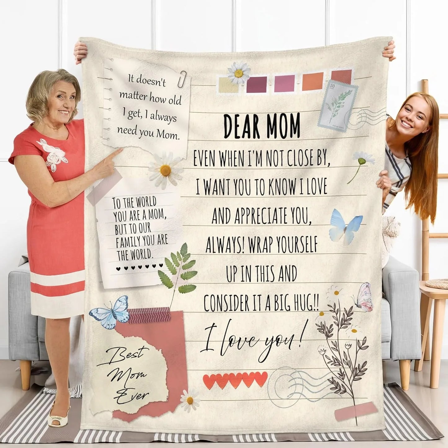 Best Mom Ever Blanket – “Remember I Love You Mum” Gift for Mom