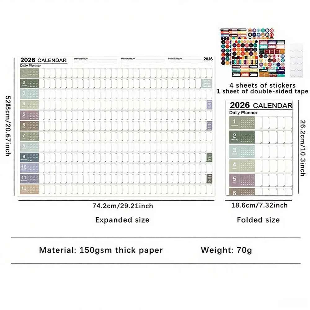 2026 Calendar Planner Sheet Large Wall Calendar Kawaii To Do List Planner Target List Schedule Organizer Office Supplies