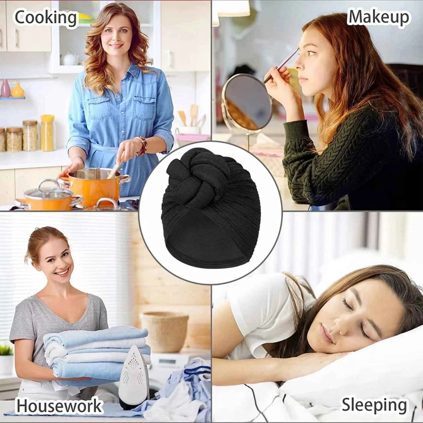 Women's Fashion Turbans New Bubble Cloth Large Plate Flower Elastic Leisure Comfortable and Breathable Daily Hat Headband Hat
