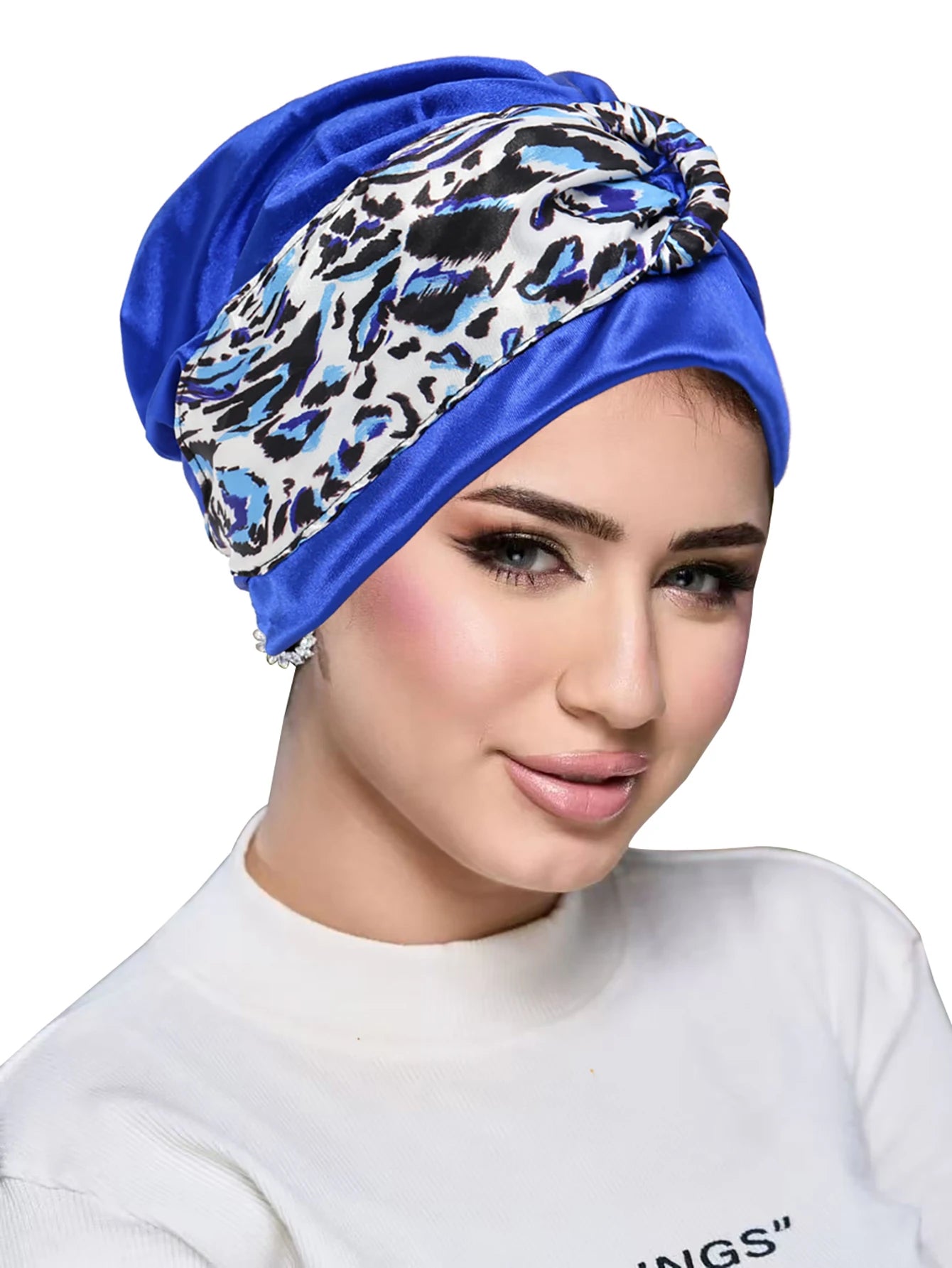 New Leopard Women Print Muslim Turban Scarf Braid Hijabs Headwear Arab Wrap Head Scarf Hair Accessories Hat - NamafadStore