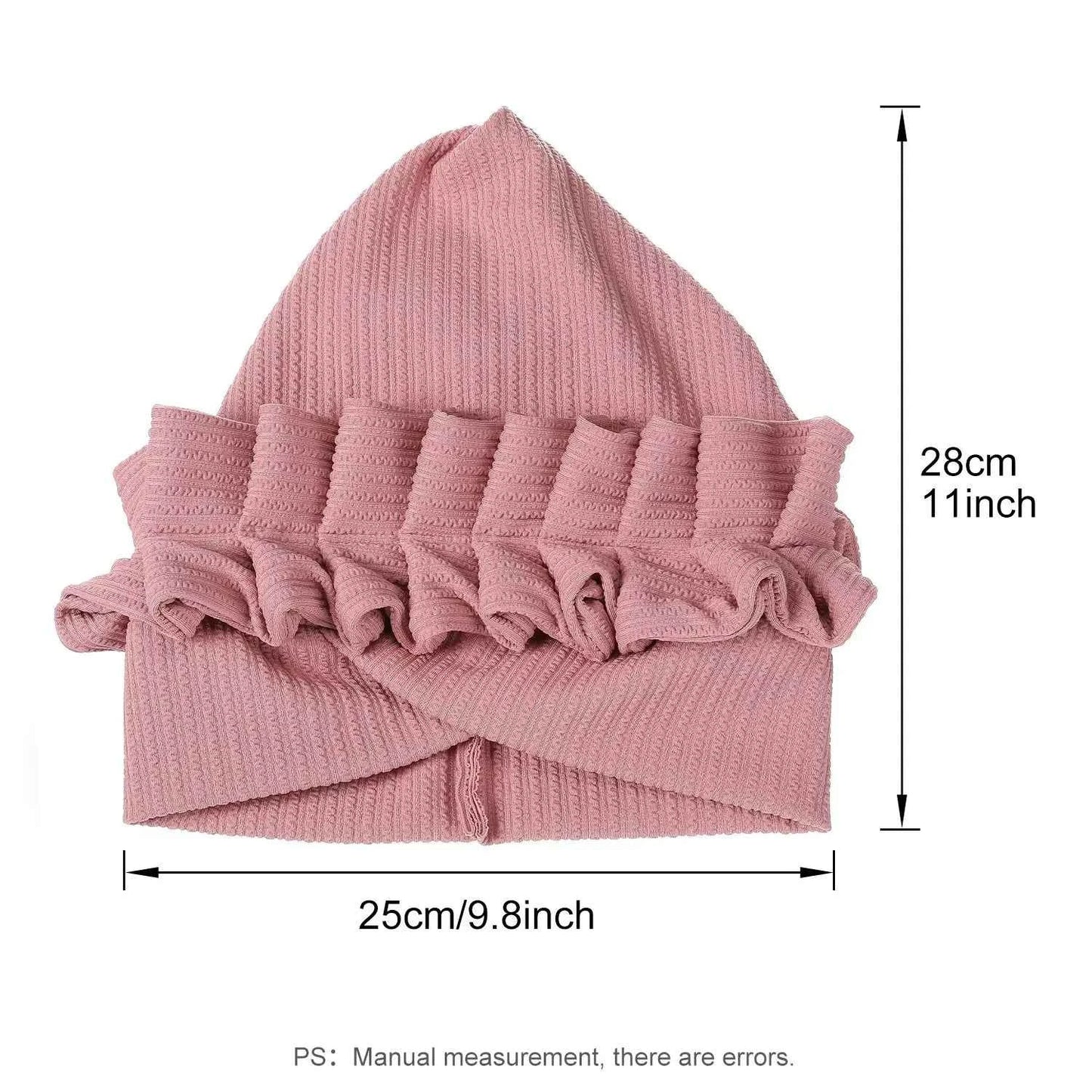 Indian Forehead Cross Turban Hat Women Chemo Cap Muslim Hijab Bonnet Ruffle Headscarf Beanies Bandanas Headband Turbante Mujer