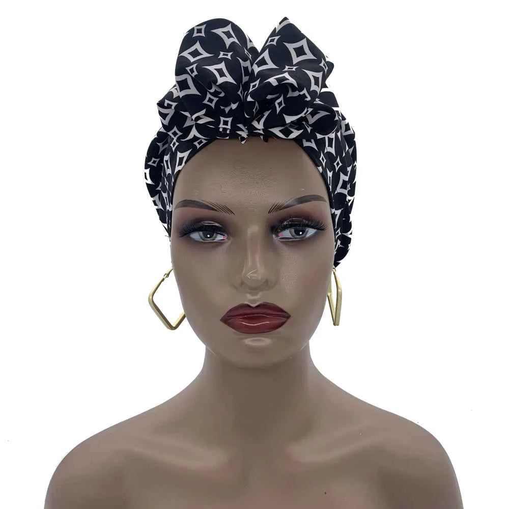 African Head Wrap – Elegant Retro Turban for Women’s Muslim Headscarf & Beanie Cap