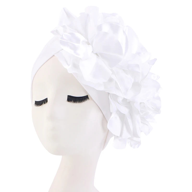New Woman Muslim Hijab Caps With Big Flower Turban Bonnet Islamic Wrap Head Inner Cap for Hijabs Trendy Headdress - NamafadStore