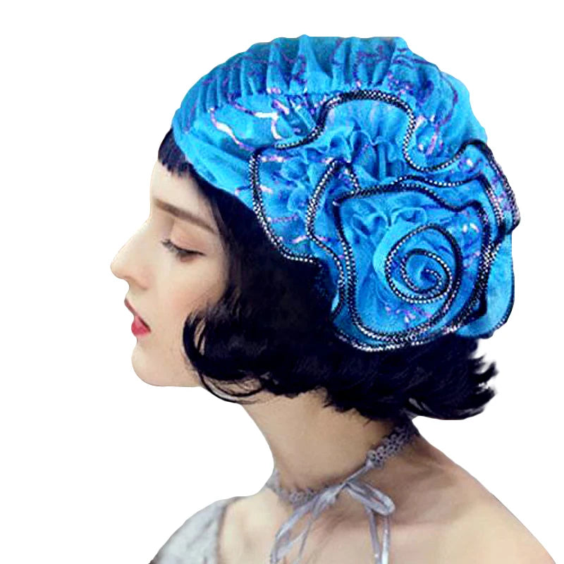 Muslim Islamic Bronzing Flower Elastic Turban Women's Hat Beanie Head Scarf Wrap Chemo Cap Casual Hair Bonnets Hijab Caps - NamafadStore