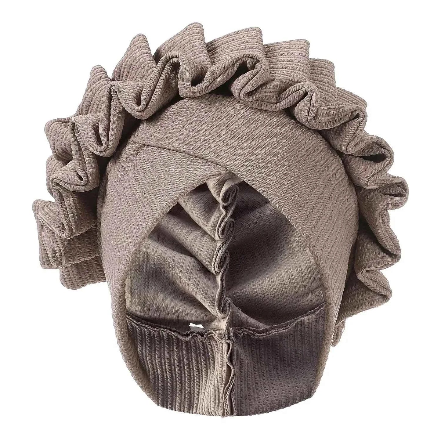 Indian Forehead Cross Turban Hat Women Chemo Cap Muslim Hijab Bonnet Ruffle Headscarf Beanies Bandanas Headband Turbante Mujer