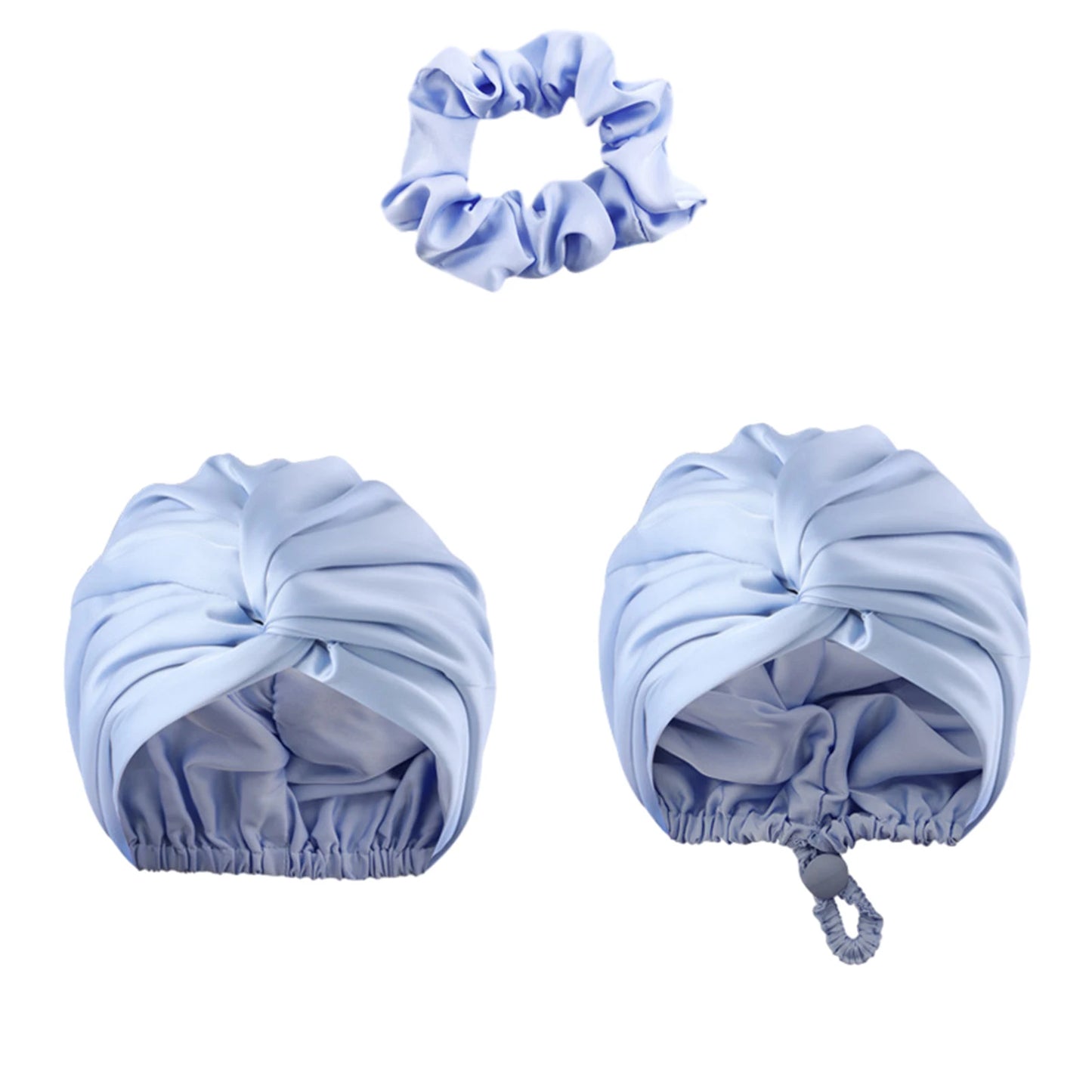 Unisex Solid-Color Adjustables Silk Satins Hair Bonnets High Elasticity Soft Sleep Cap For Women Men - NamafadStore