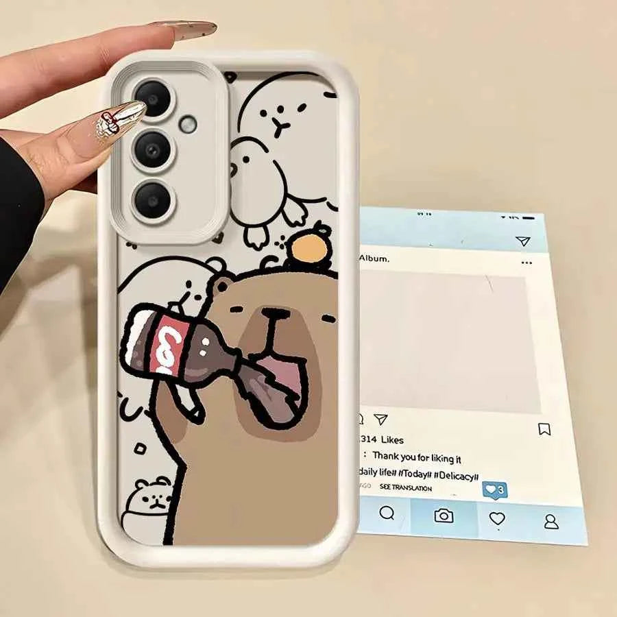 Phone Case for Samsung Galaxy A26 A22 A33 A32 A34 A24 A13 A56 A14 A23 A12 A36 A16 Soft Cover Cute Capybara