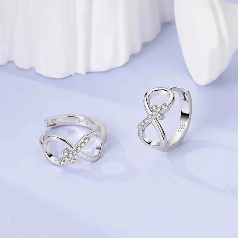 New Original 925 Sterling Silver Hoop Earrings Purple Zircon Flowers Butterflies Studs Earring For Women Wedding Engagement Gift