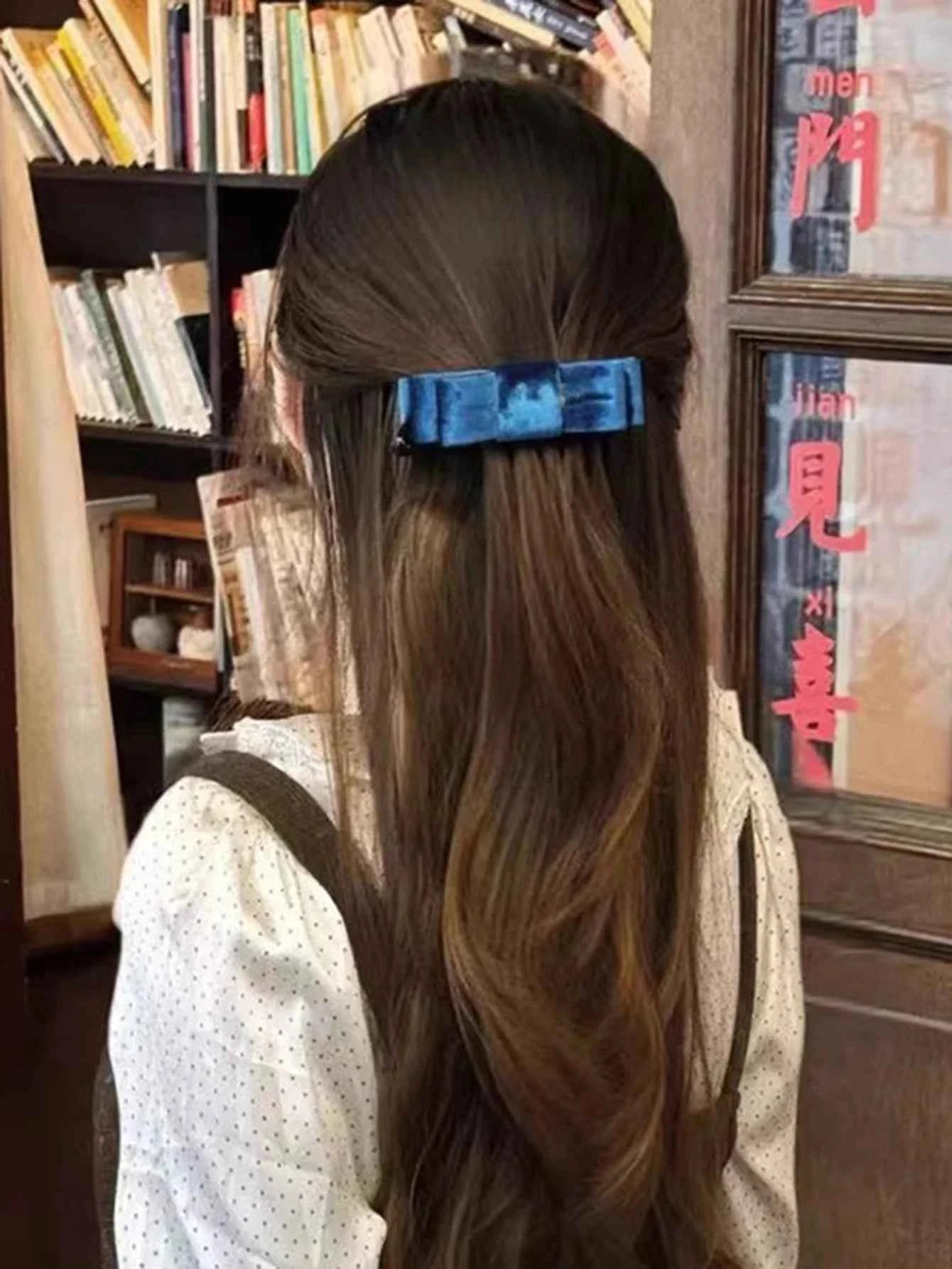 Lystrfac New Solid Color Fashion Fabric Bow Banana Hair Clips Hairpin for Women Back Head Ponytail Headdress  Hair Accessories