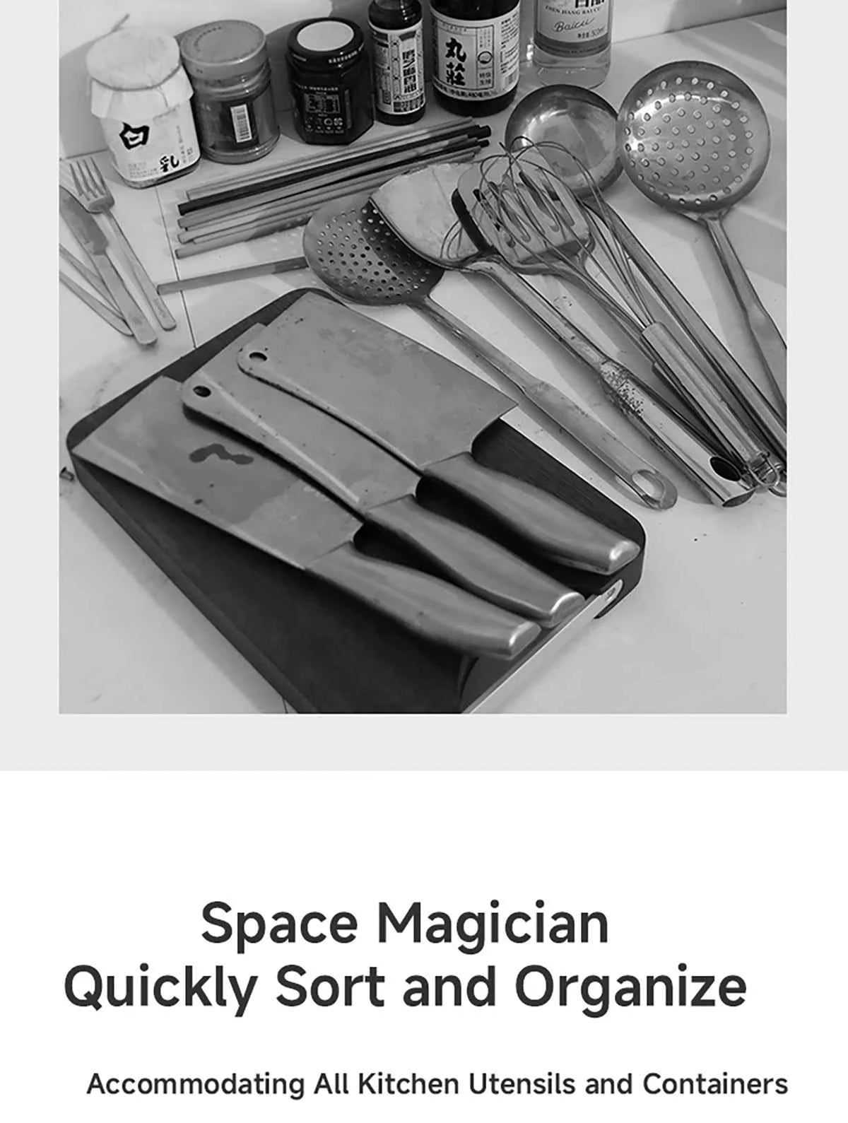 Metal Kitchen Shelf No-Punch Large Capacity Storage Kitchen Utensils Skeletonized Drainage Design Easy to Clean Black