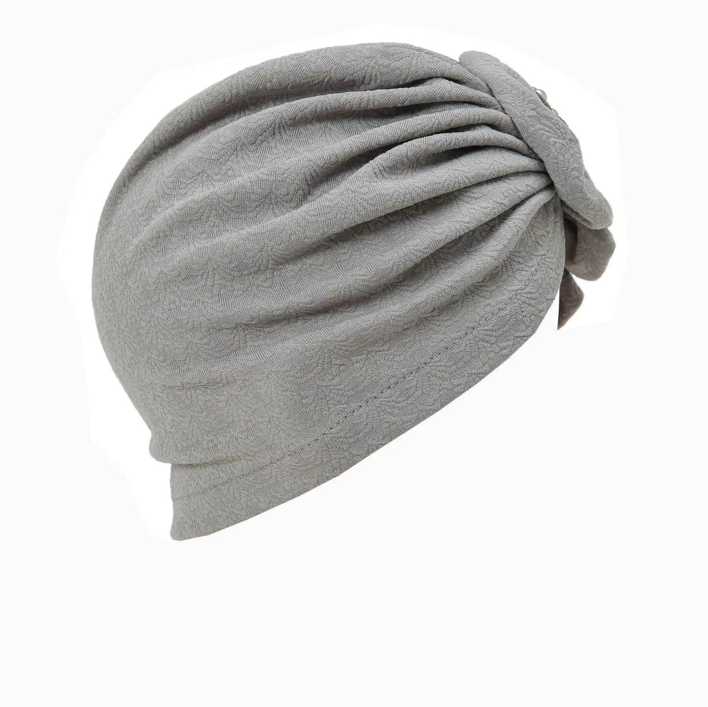 Solid Color Flowers Muslim Hijab Caps Beading Women Wrap Head Ramadan Ladies Fashion Headwear Turban Bonnet