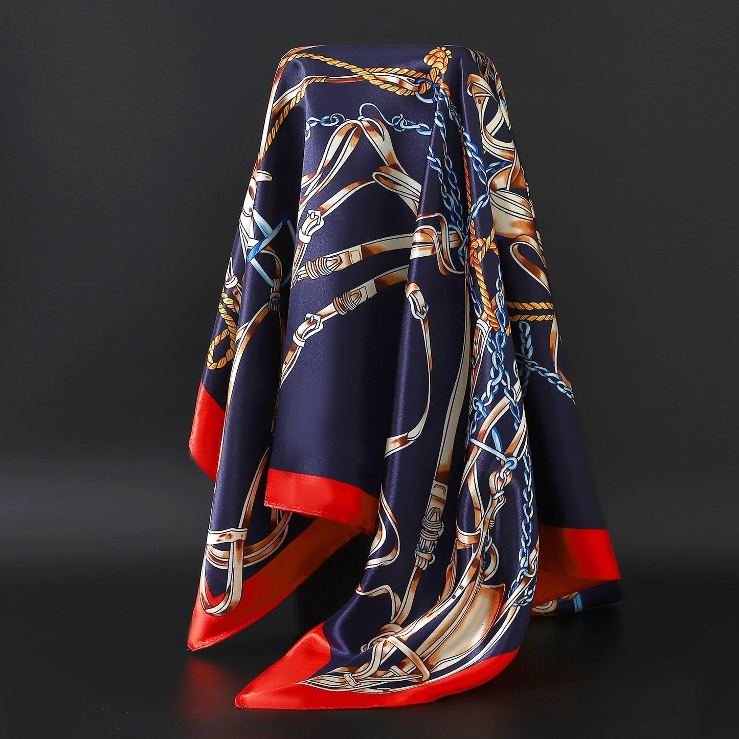 Luxury Brand Silk Scarf Fashion Foulard Satin Shawl Leopard 90*90cm Square Head Scarves Women Bandanna Pareo Headscarf - NamafadStore