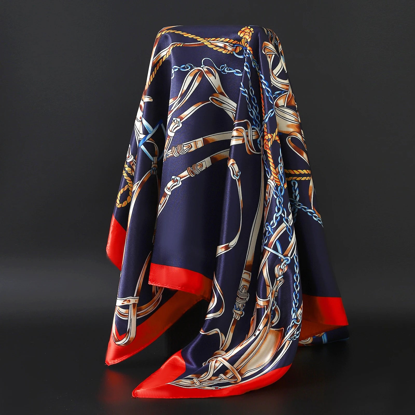 Luxury Brand Silk Scarf Fashion Foulard Satin Shawl Leopard 90*90cm Square Head Scarves Women Bandanna Pareo Headscarf - NamafadStore