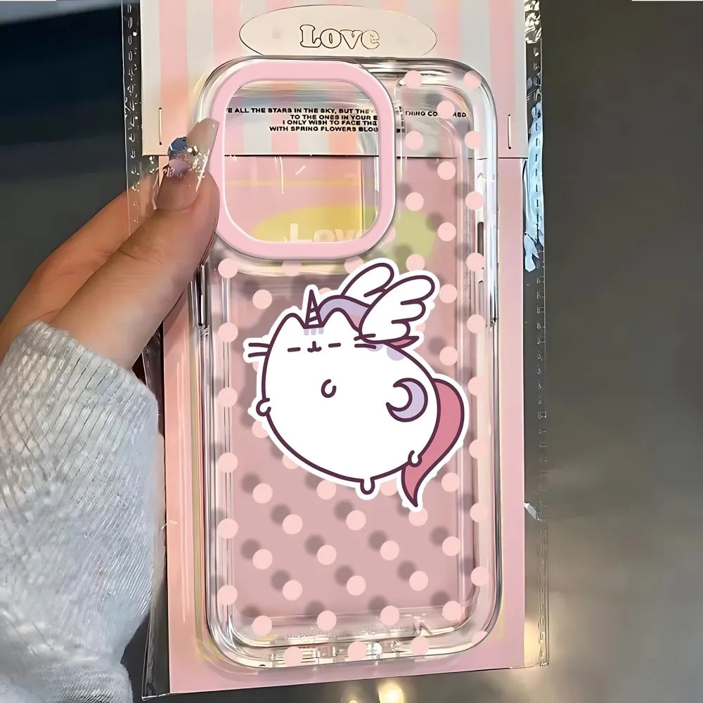 Cute P-Pusheens Cat Phone Case For iPhone 17e 17 16 16e 15 14 13 12 11 Mini Pro Max X XR XSMax 7 8 Air Plus Transparent