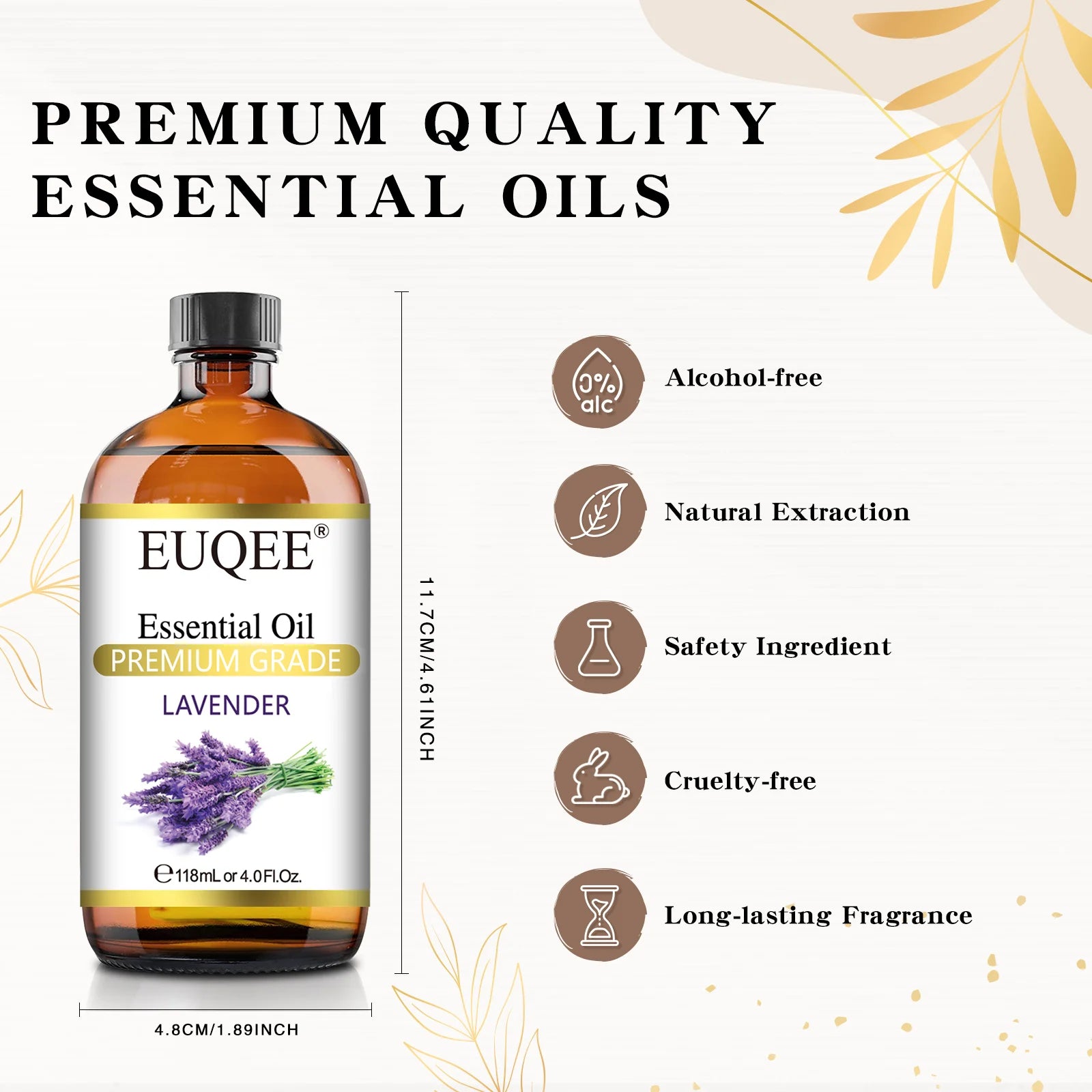 EUQEE 4 Fl Oz Essential Oils for Aromatherapy Humidifiers Aromatic Diffuser Making Scents Candle Handmade Soap Home Fragrance - NamafadStore