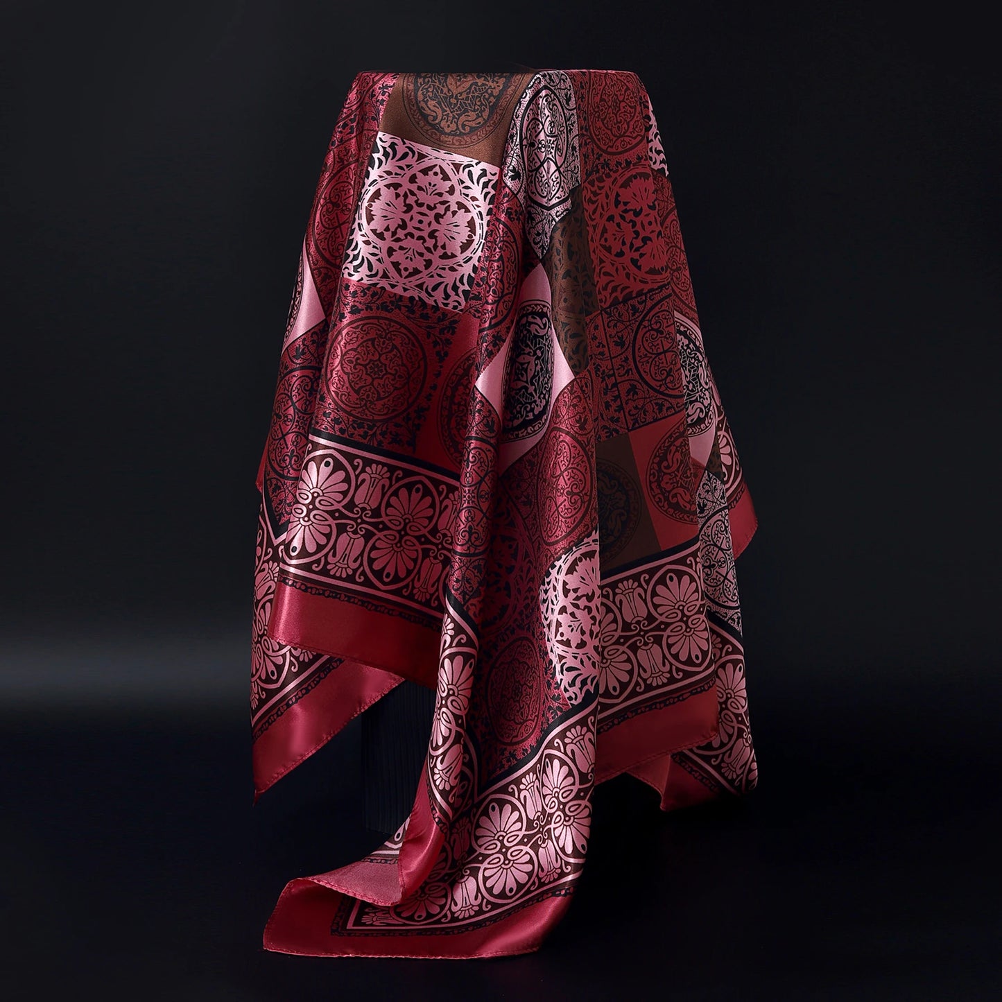 1 piece 35.4 inches Women Shawls Fashion print Summer Kerchief Luxury Brand 90X90CM Bandanna New Foulard Satin Square Headcloth - NamafadStore