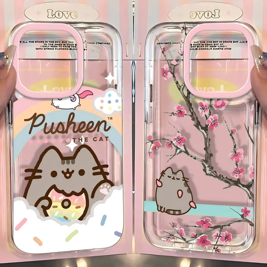 Cute P-Pusheens Cat Phone Case For iPhone 17e 17 16 16e 15 14 13 12 11 Mini Pro Max X XR XSMax 7 8 Air Plus Transparent