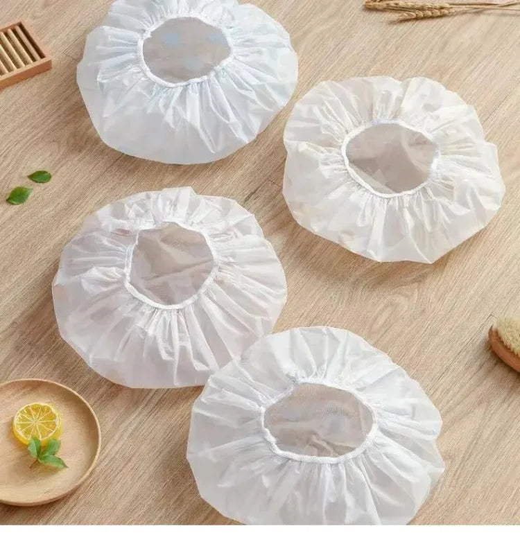 5pcs Waterproof Shower Cap WOMEN'S Household Bathing Anti-oil Smoke Hair Care Shower Cap Dry Hair Cap