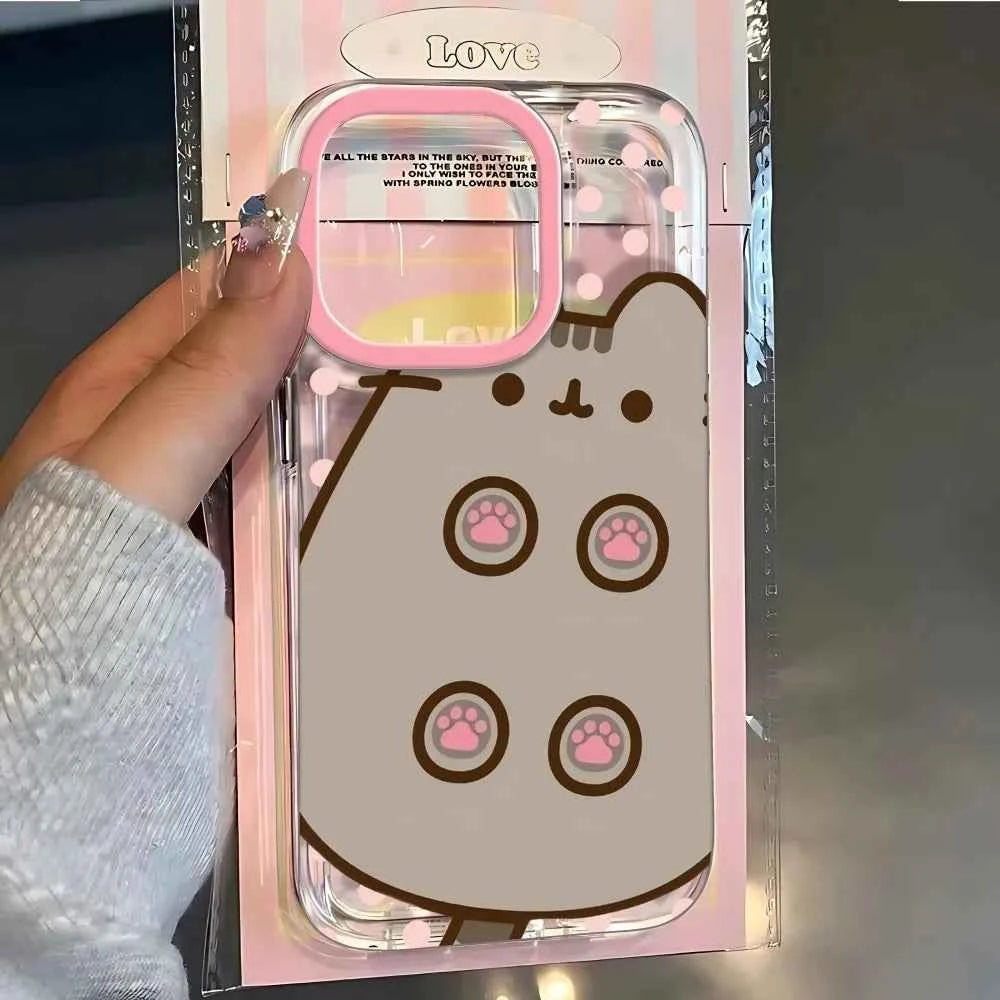 Cute P-Pusheens Cat Phone Case For iPhone 17e 17 16 16e 15 14 13 12 11 Mini Pro Max X XR XSMax 7 8 Air Plus Transparent