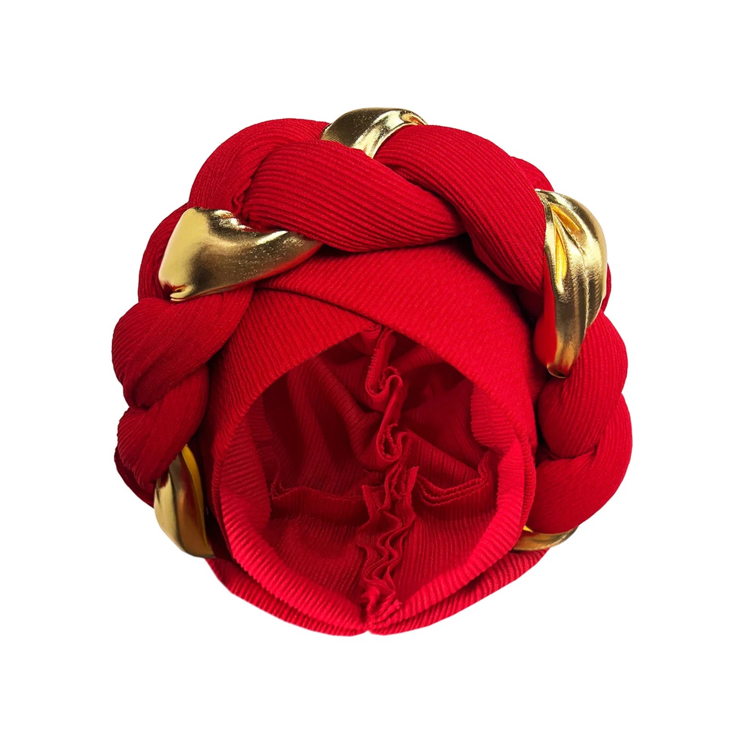 2024 New African Women Pleated Beanie Headwrap Hat Hair Accessories Arab Wrapped Muslim Hijab Turban Cap Female - NamafadStore