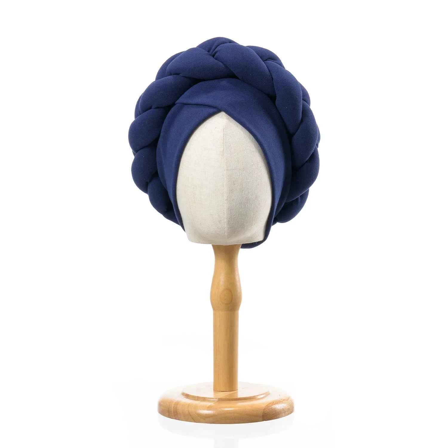 New Exaggerated Braids Turban Cap for Women African Wedding Party Headwear Hats Bonnets Headband Hat Hijab Cap