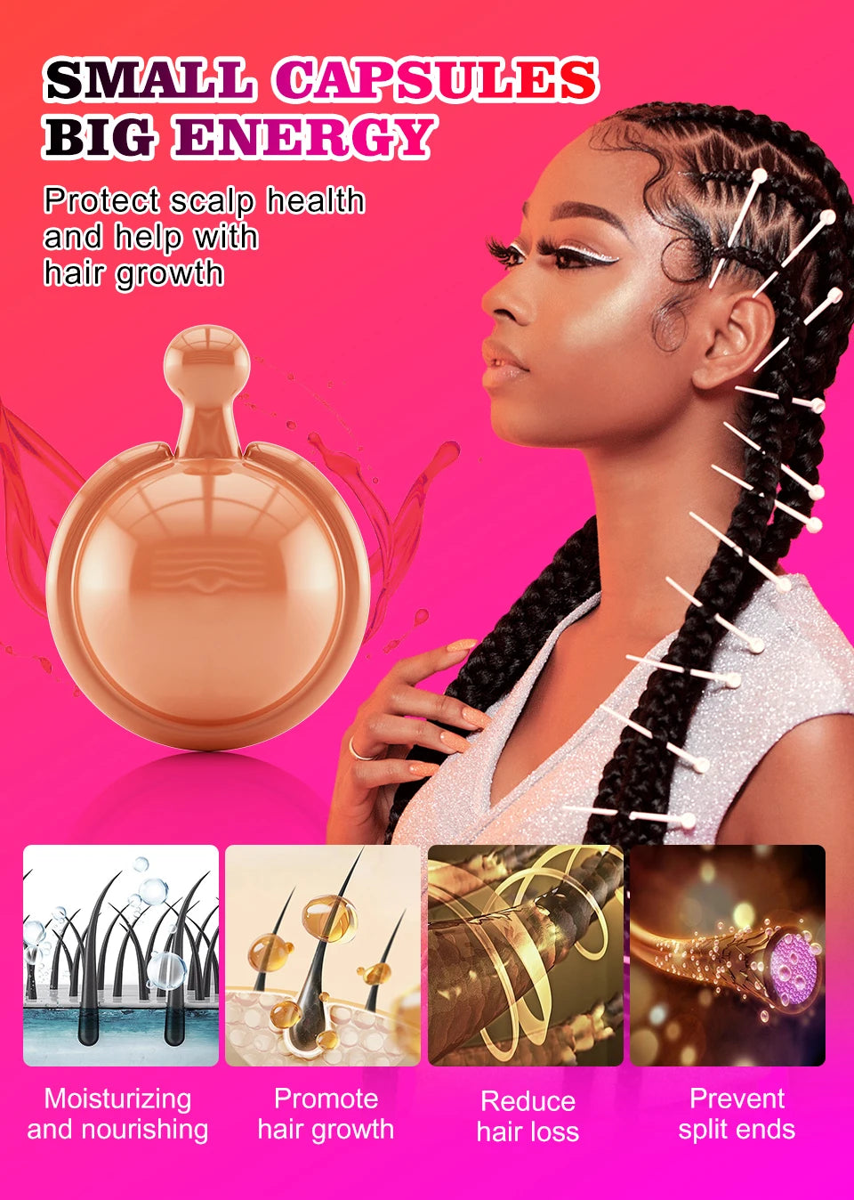 Fast Hair Growth Oil African Crazy Traction Alopecia Chebe Hair Mask Anti Hair Break Hair Strengthener Hair Loss Treatment Spray - NamafadStore