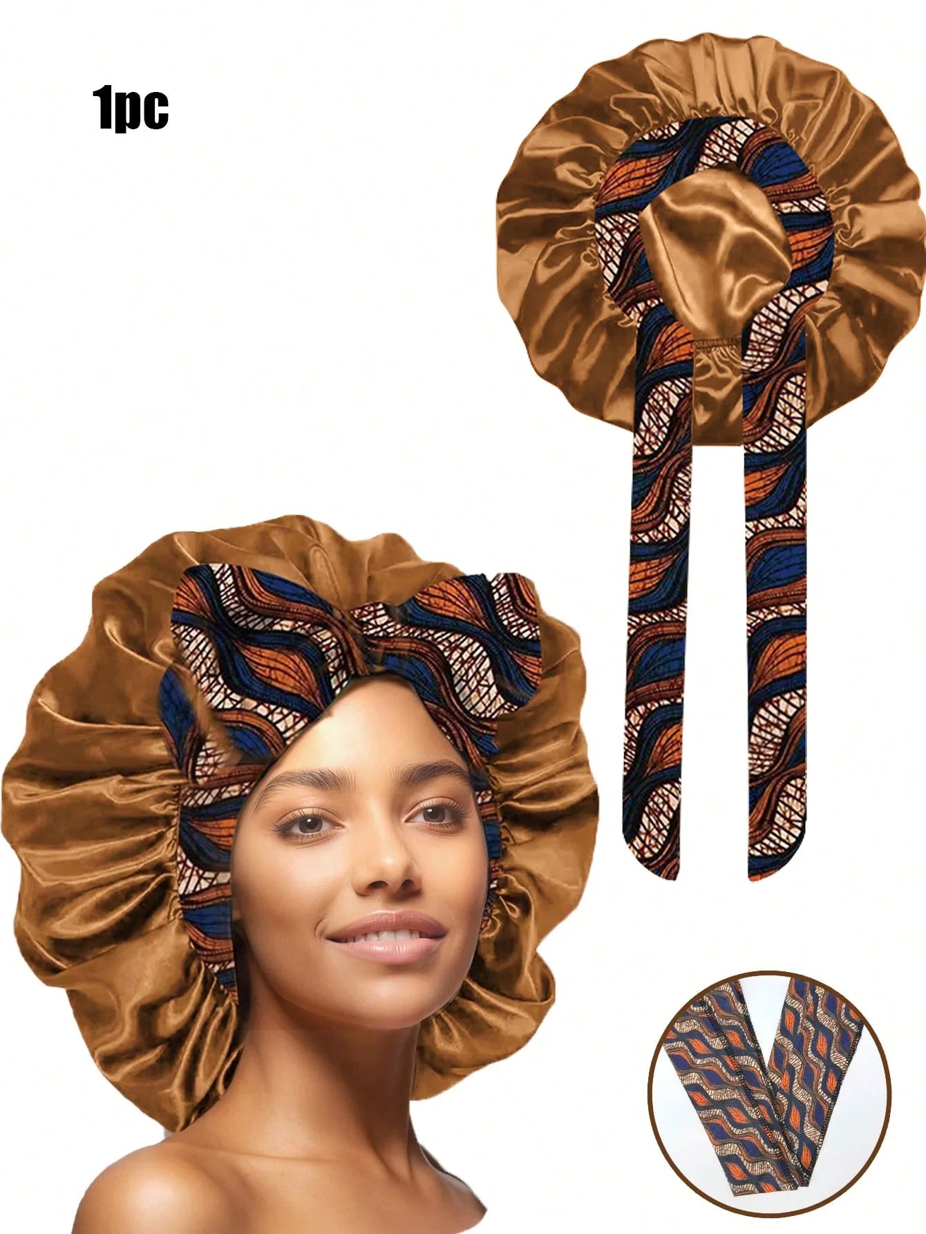 Popular New Summer New Large Streamer Shower Cap Hat Women's Daily Commuting Nightcap Adult Hat Sun Protection Cap