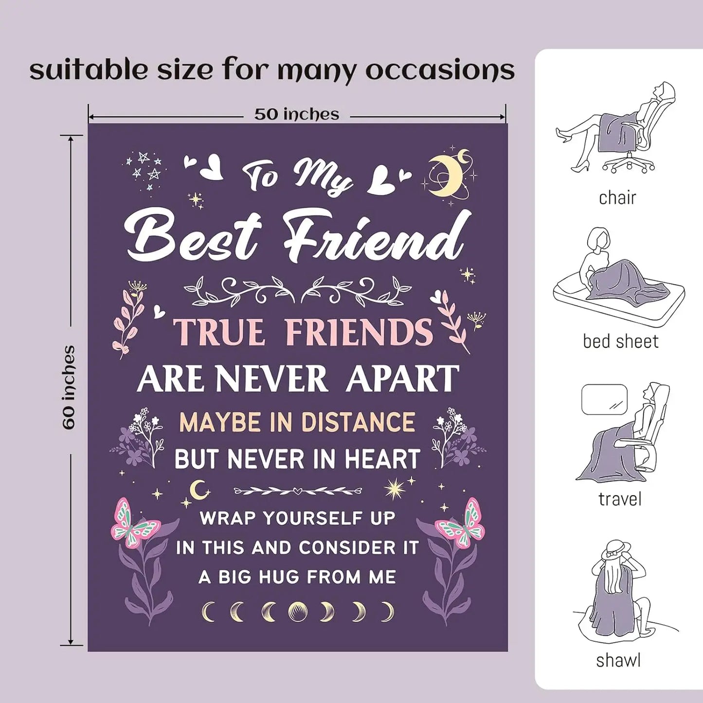 Best Friend Blanket – Cozy BFF, Soul Sister & Work Bestie Gift for Women