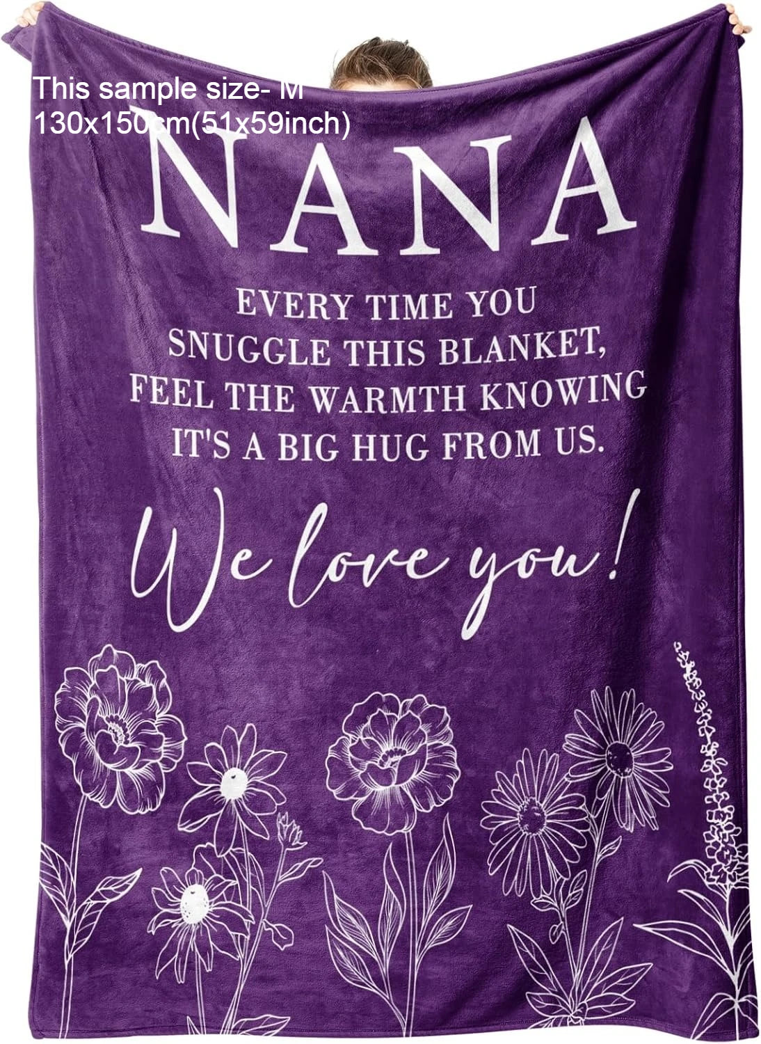 1PC Gift Blanket To Nana to Grandma Flannel Thin blankets for birthday gifts Mother's day festival Perfect gifts four season use