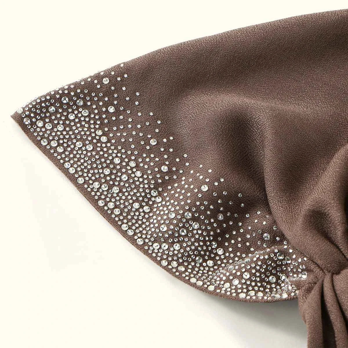 Fashion Diamond Cotton Elastic Headband Cap For Woman Muslim Hijab Hat Lady Fashion Instant Scarf Islamic Turban