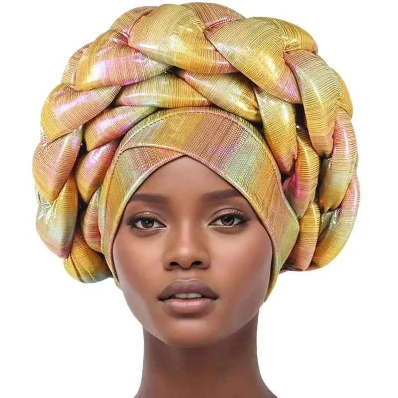 Head Scarf Headwraps for Women 2025 Muslim Fashion Solid Color Caps African Headtie Turbans for Women Hijab Caps