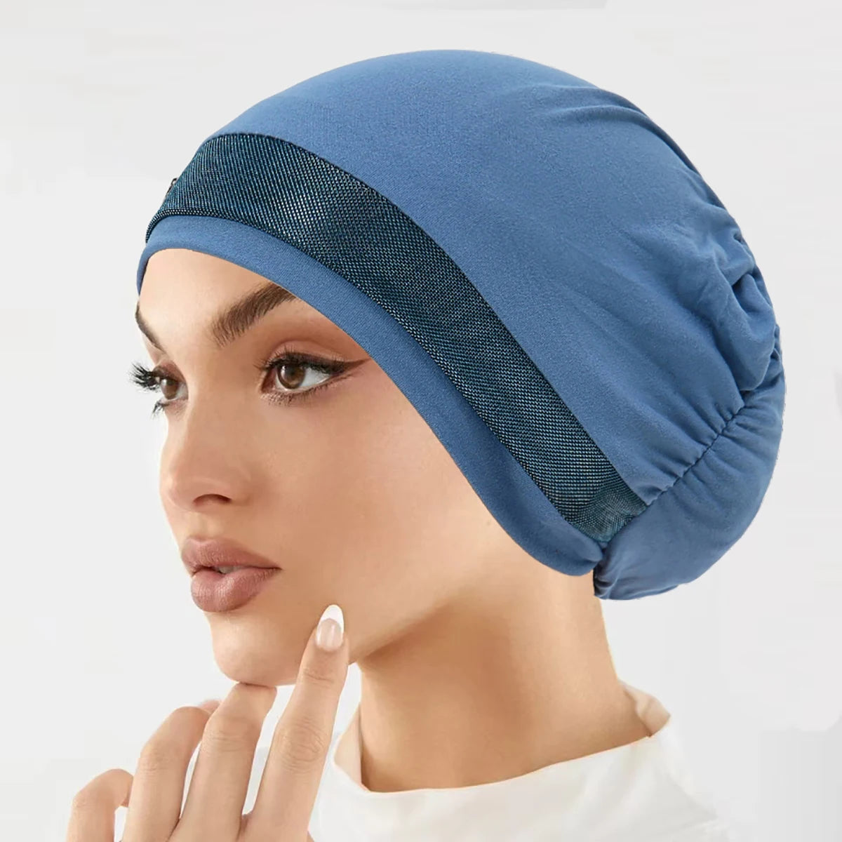 2025 New Muslim Hijab Women Scarf Hair Accessories Soft Elastic Cloth Hat Head Cover Wide Night Sleep Bonnet Hijabs for Girl
