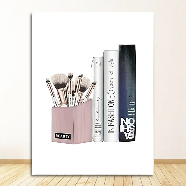 Nordic Wall Art Canvas Painting Lashes Black Lips Women Poster Print Simplicity Perfume Books Picture Modern Salon Beauty Decor