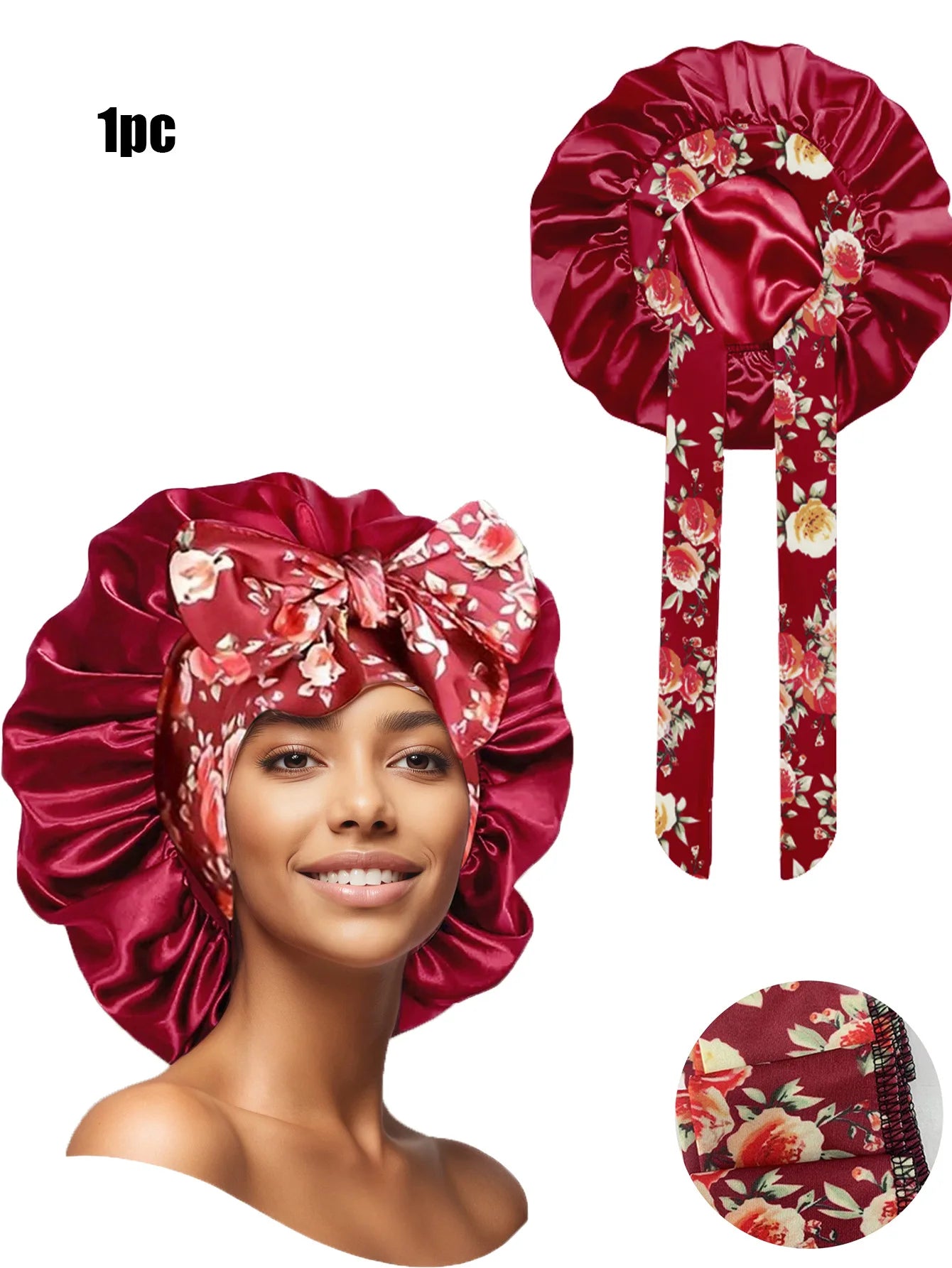 Popular New Summer New Large Streamer Shower Cap Hat Women's Daily Commuting Nightcap Adult Hat Sun Protection Cap