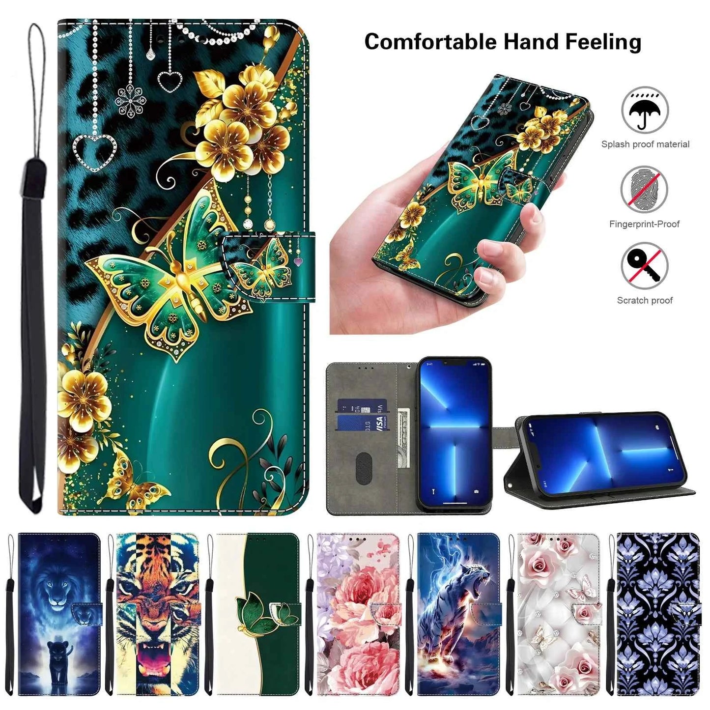 3D Magnetic Flip Leather Cover Wallet Case For iPhone 17 17e 16e 16 15 14 13 12 11 Mini Air Pro Max Plus