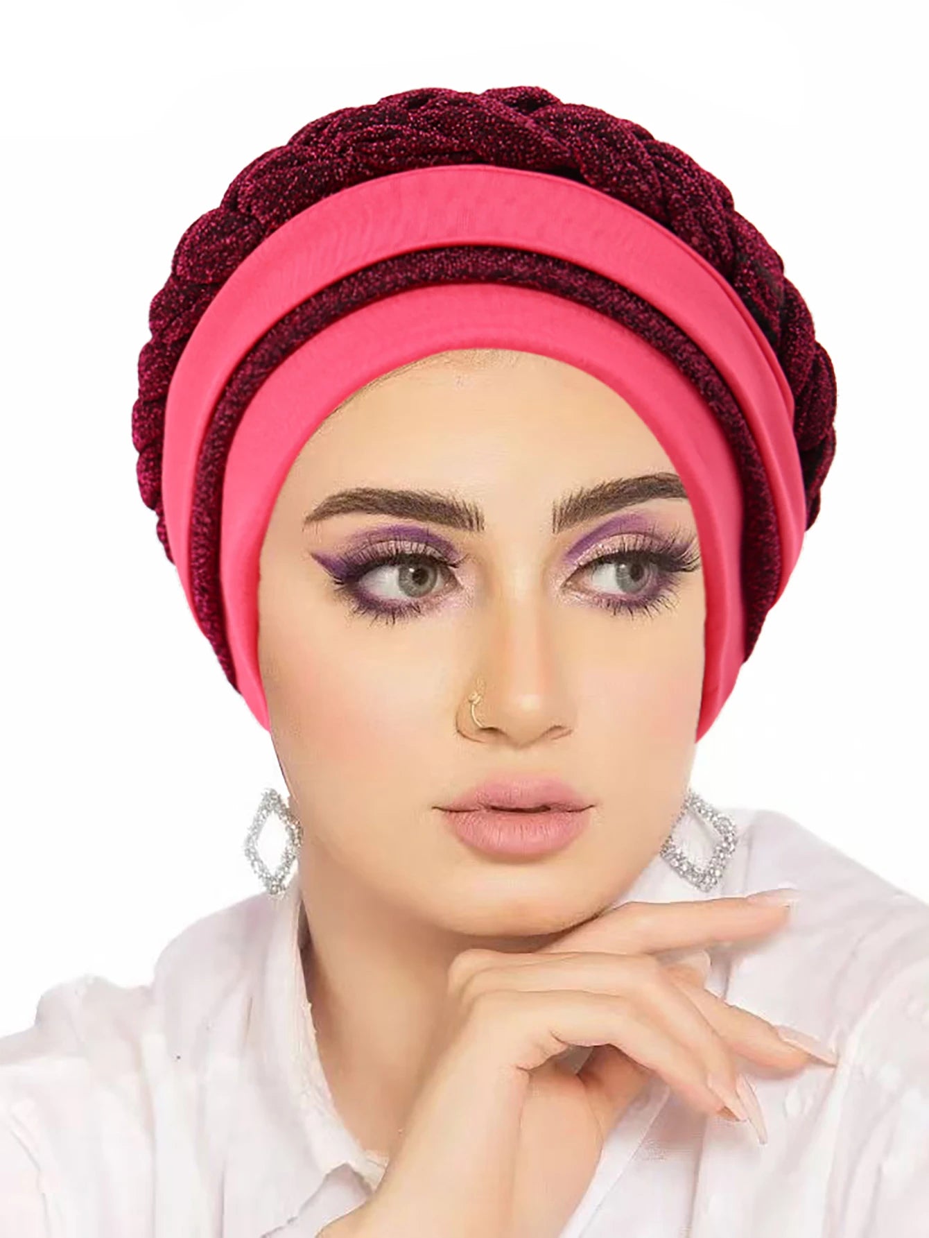 New Women Hair Loss Muslim Braid Head Turban Wrap Cover Cancer Chemo Cap Hat India Glitter Bonnet Beanies Skullies Fashion - NamafadStore