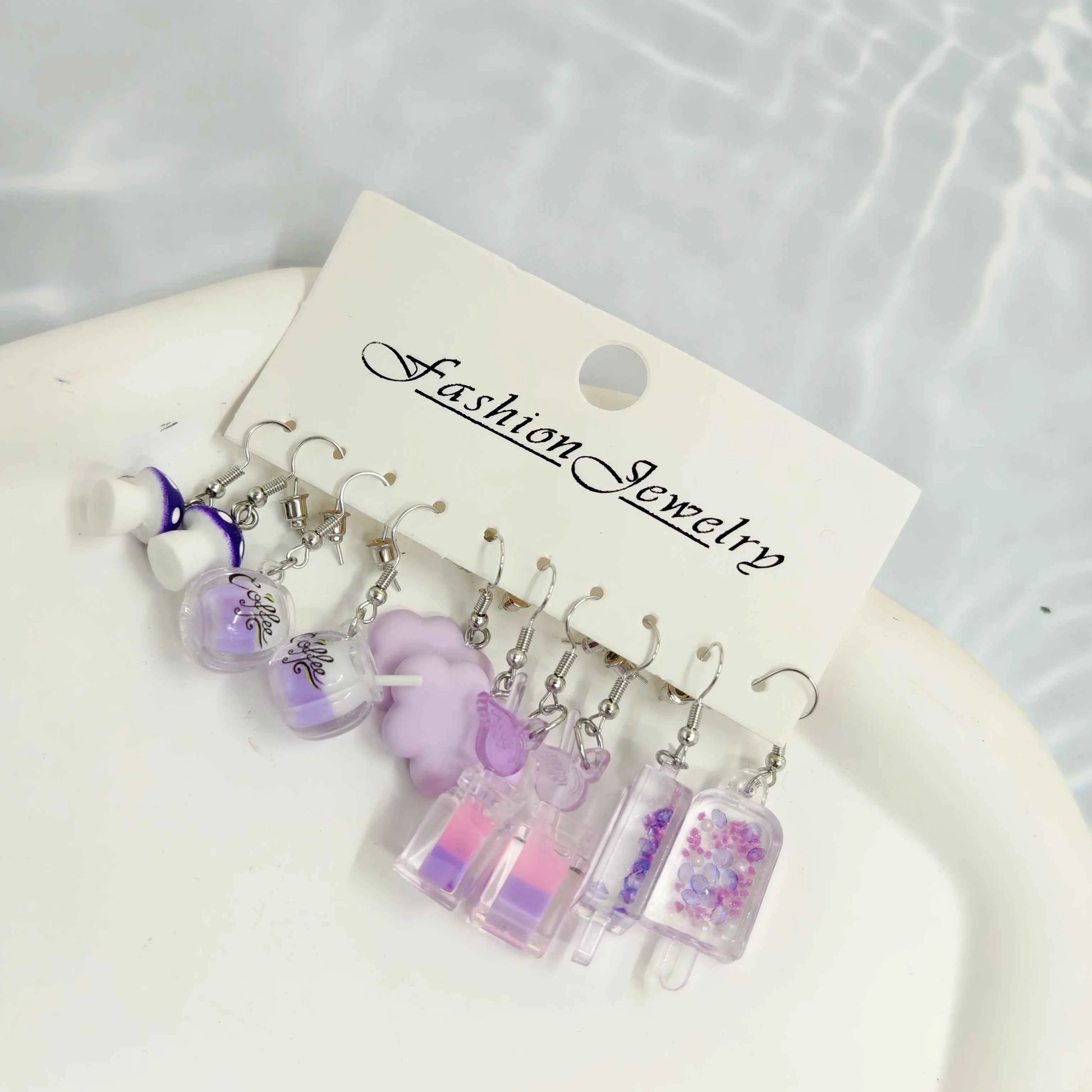 Colorful Acrylic Earring Set Mushroom Ice Cream Candy Dopamine Earrings