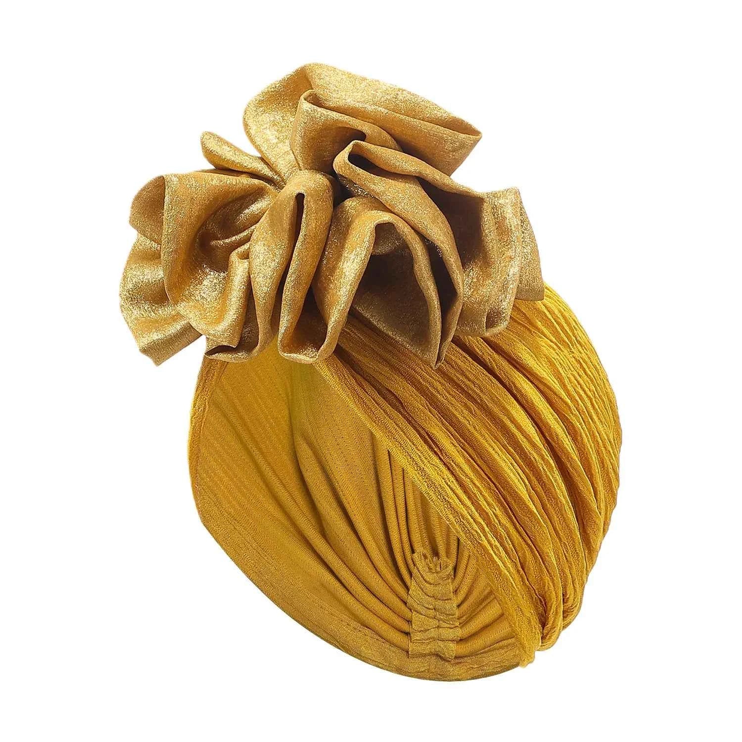 Fashion Women Pleated Turban Cap For Women Auto Gele Headtie Female Head Wraps African Nigeria Wedding Party Headpiece