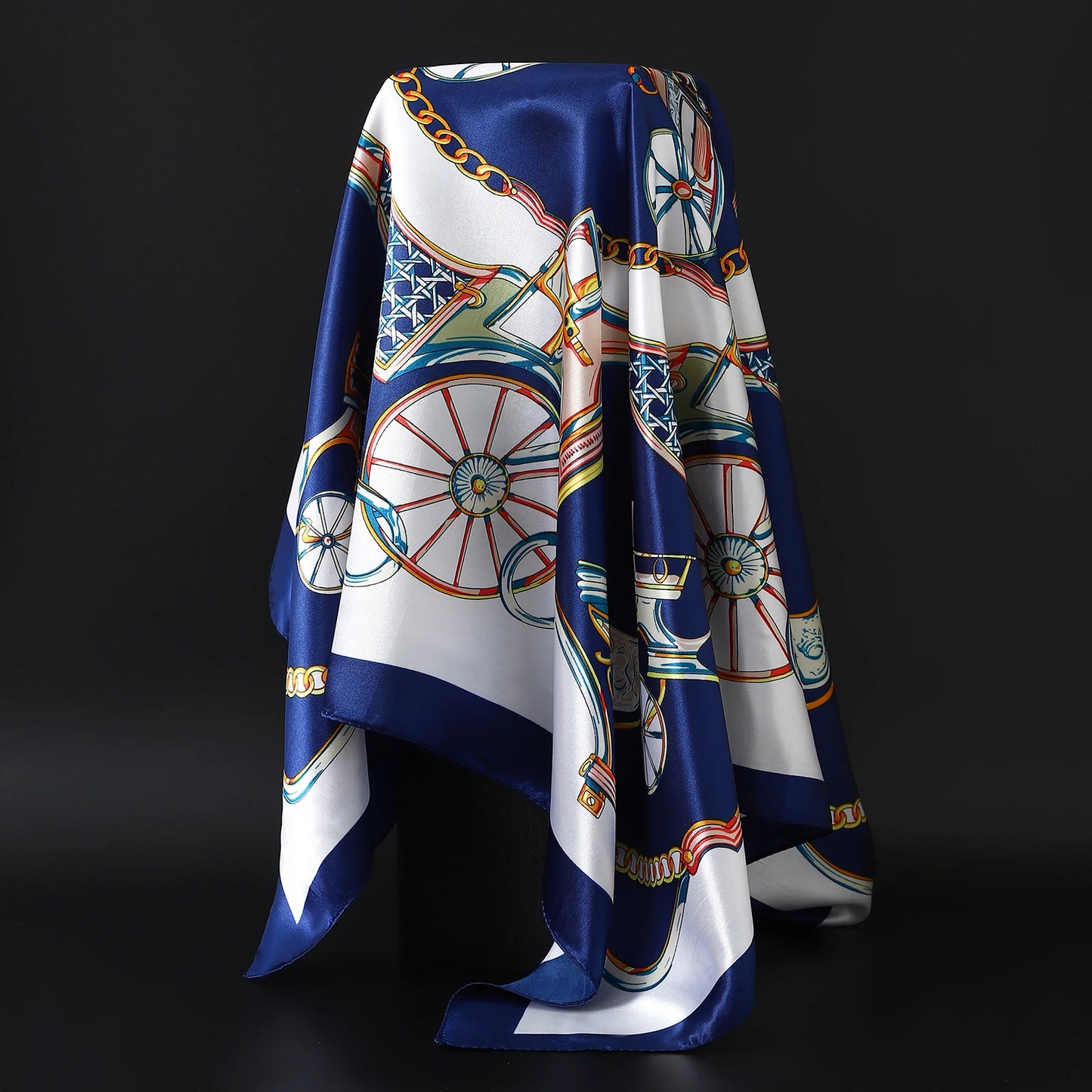 Luxury Brand Silk Scarf Fashion Foulard Satin Shawl Leopard 90*90cm Square Head Scarves Women Bandanna Pareo Headscarf