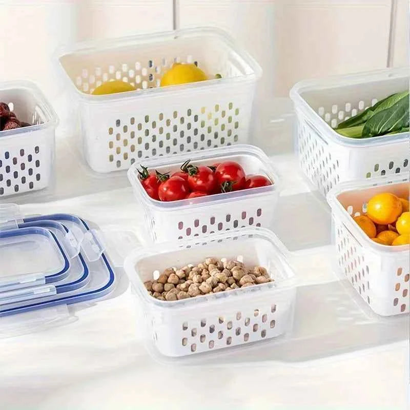 4pcs/Set Leak-Proof Food Storage Containers-Airtight, Stackable Meal Prep Boxes-Suitable for Fruits, Vegetables, Meat & Grains