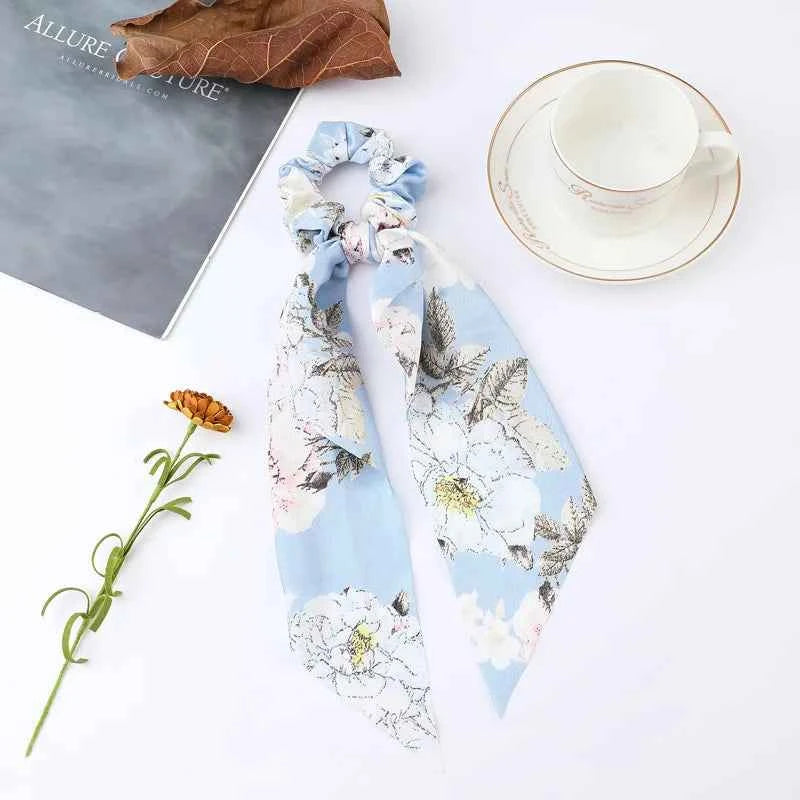 Fashion Dots Scrunchies Long Hair Rope Korean Hair Ties for Women Ponytail Scarf Sweet Elastic Hair Band Hair Accessories