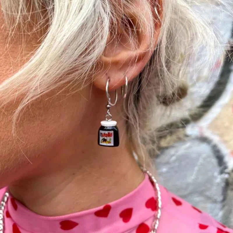 Creative Peanut Butter Chocolate Sauce 3D Resin Earrings Female Simulation Food Earrings