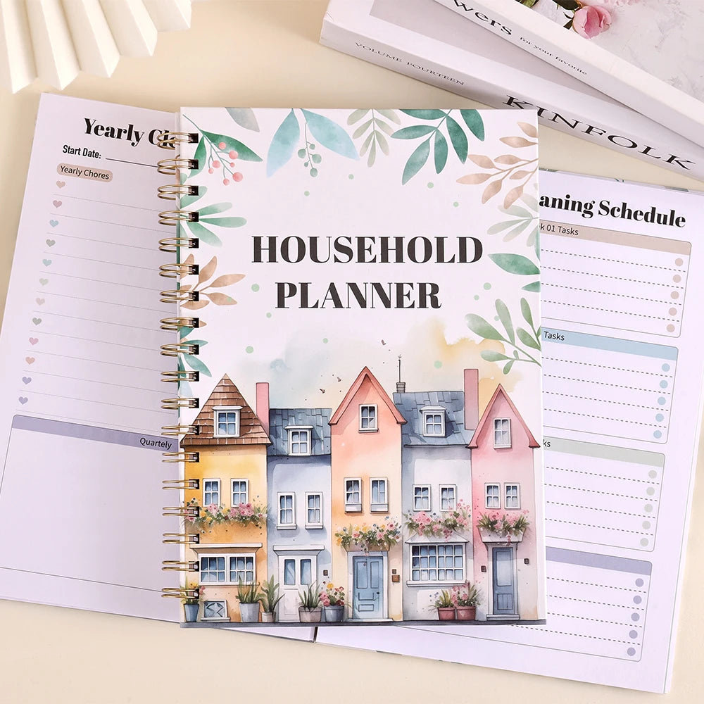 60-Sheet Undated Household Planner – Daily, Weekly & Monthly Cleaning Schedule