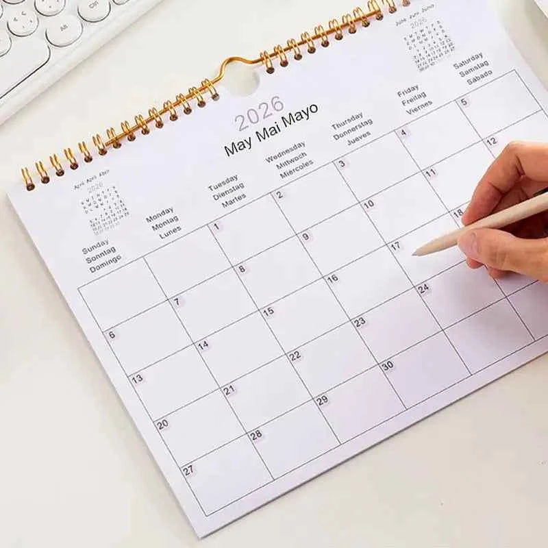 2025 Calendar 2025-2026 Calendar Planner Multilingual Coil Planner Agenda Organizer Scheduling For Home Office School Classroom